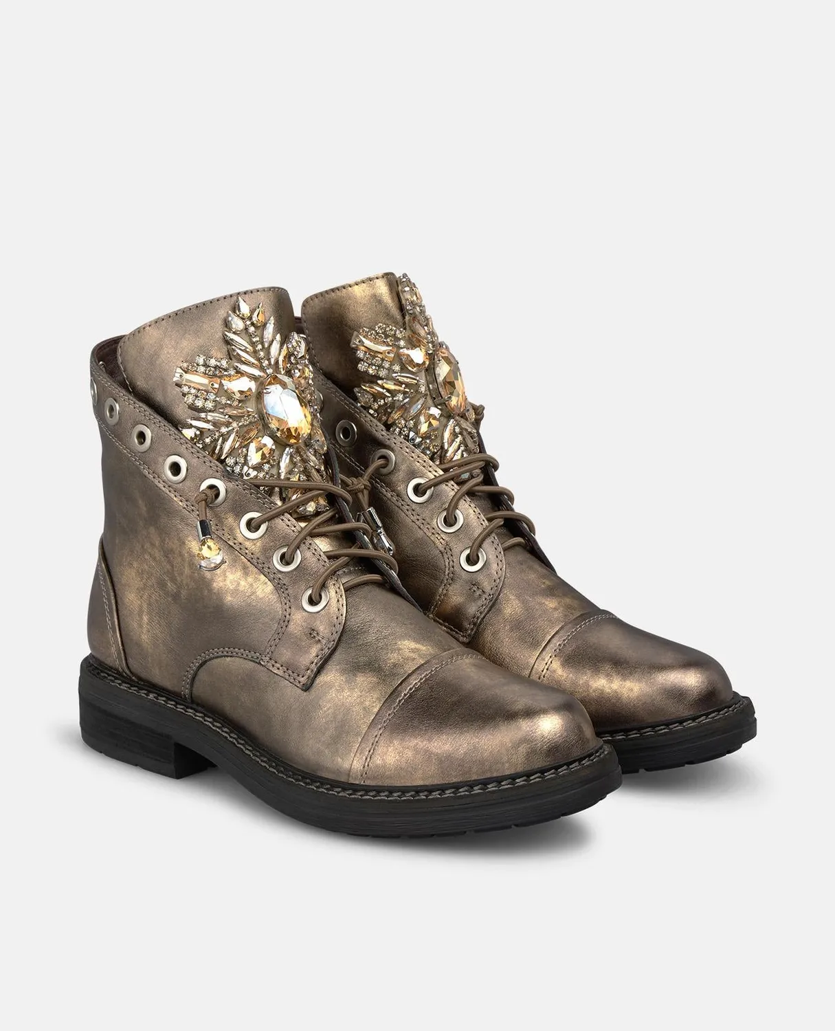 Alma en Pena I260860C bottine militaire bronze en cuir