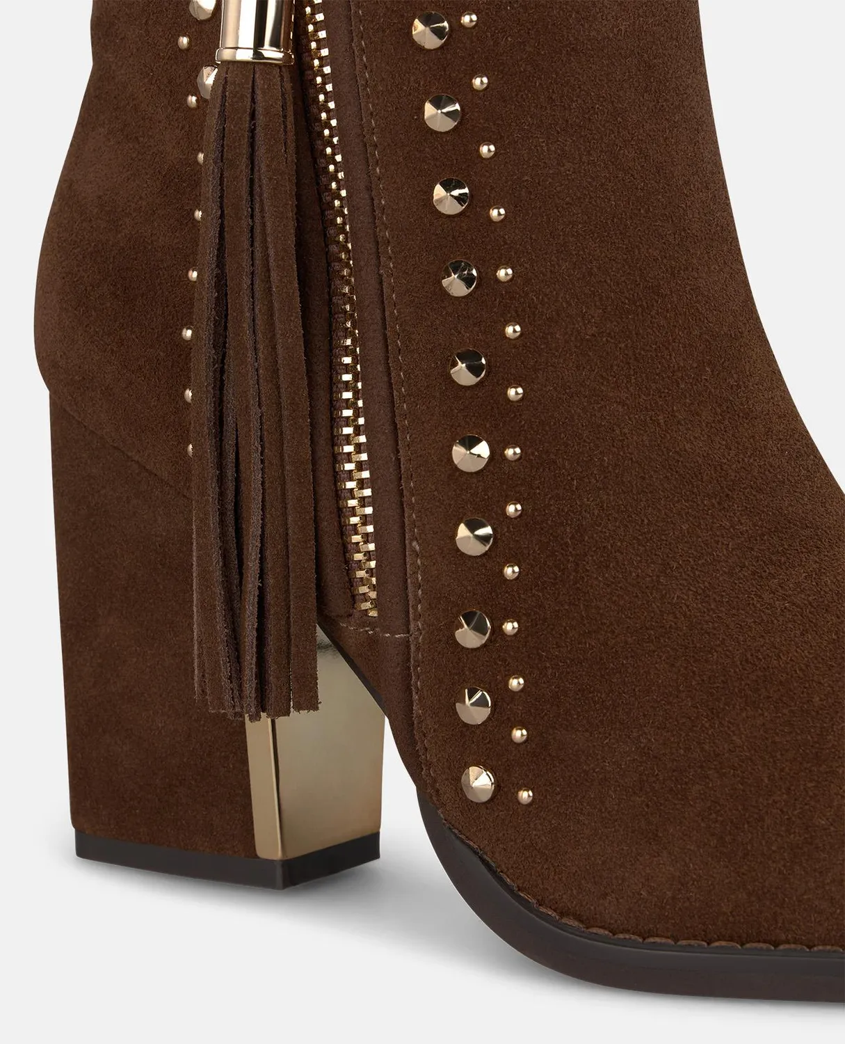 Alma en Pena I2652150C bottines cuir camel clous talon bloc