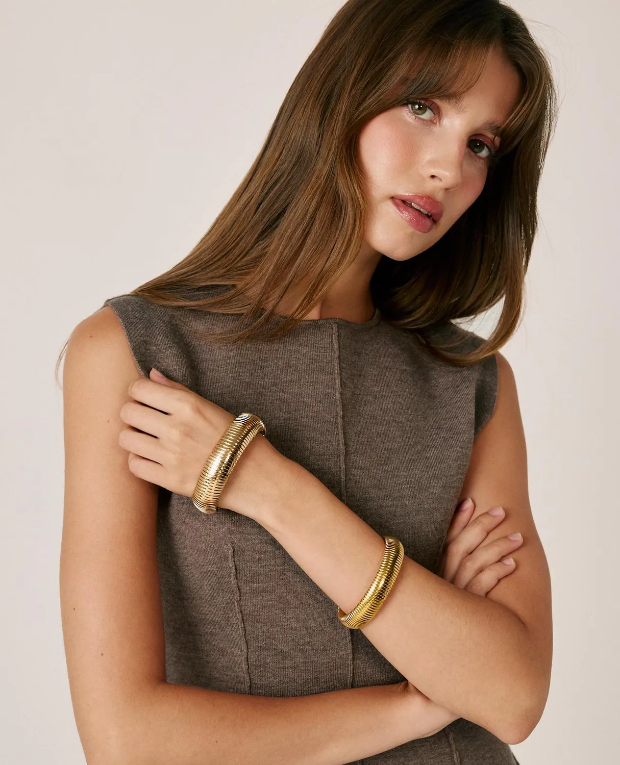 Alma en Pena I26CL0612 top en maille marron sans manches