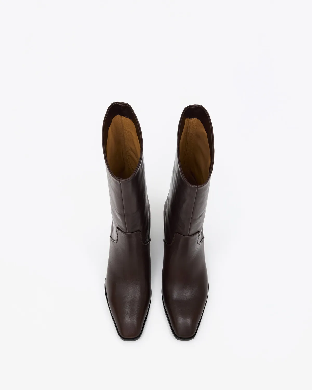 Mi/Mai Borge Chocolate bottes cuir chocolat talon bloc