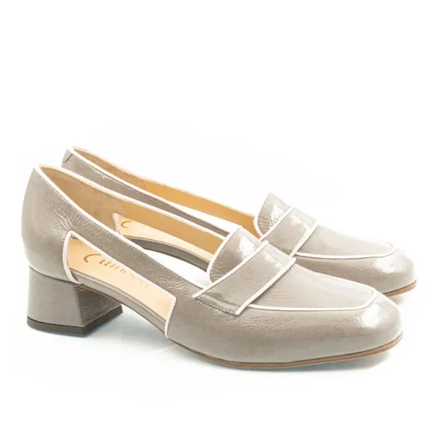 Bégum Paris Milan vogue mocassins gris vernis