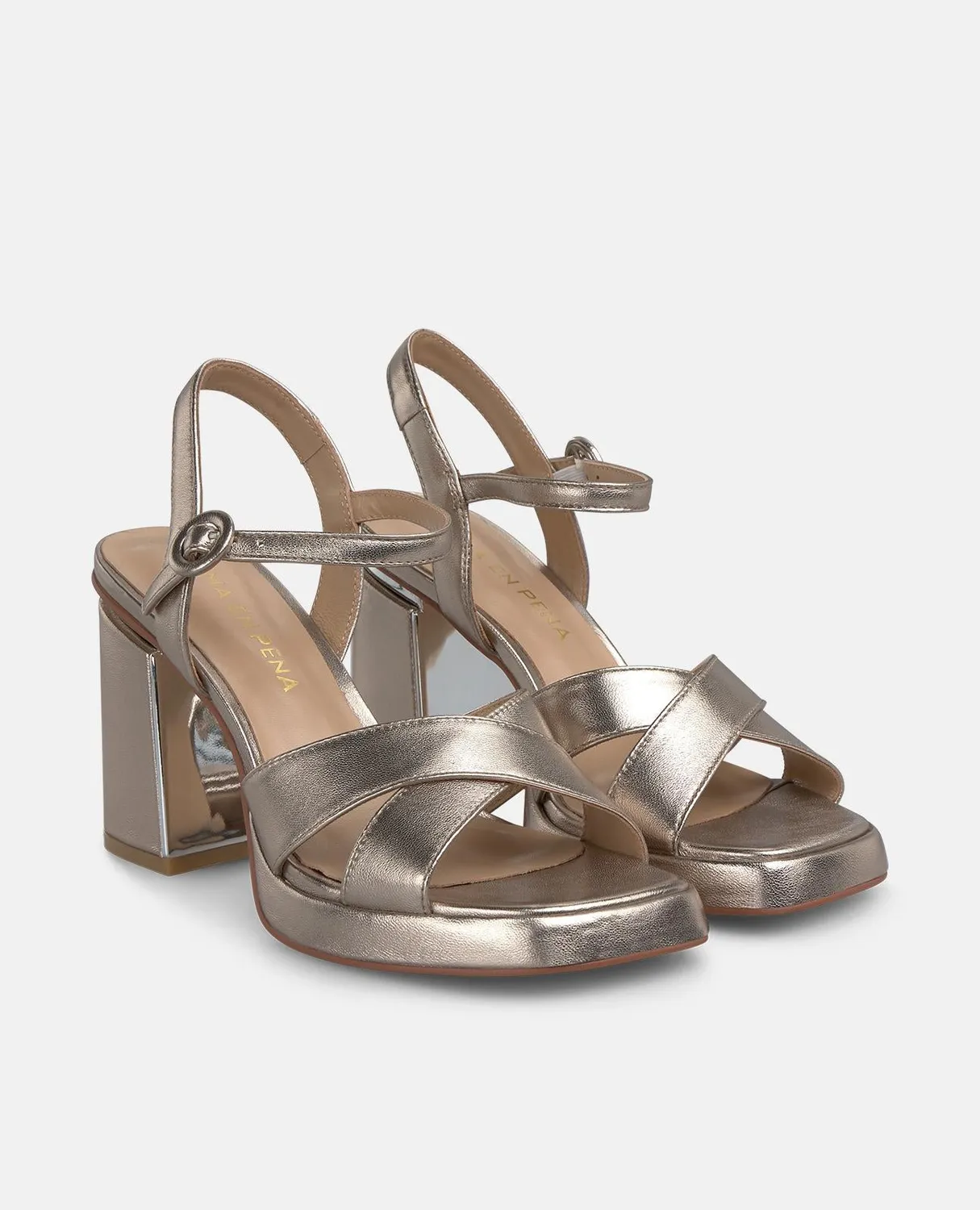 Alma en Pena I250050 sandales à talon bronze cuir 8,5 cm