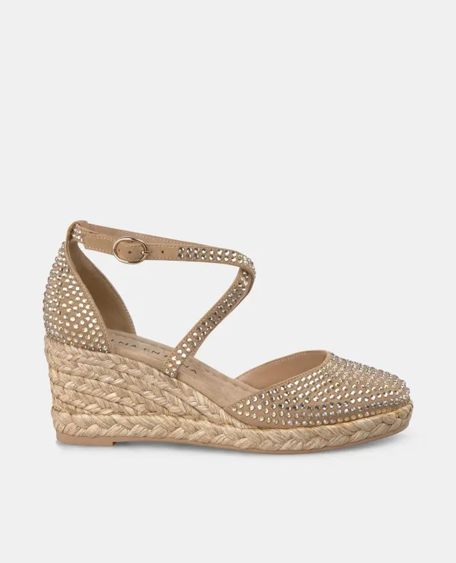 Alma en Pena V2551053 compensées strass beige talon 5 cm