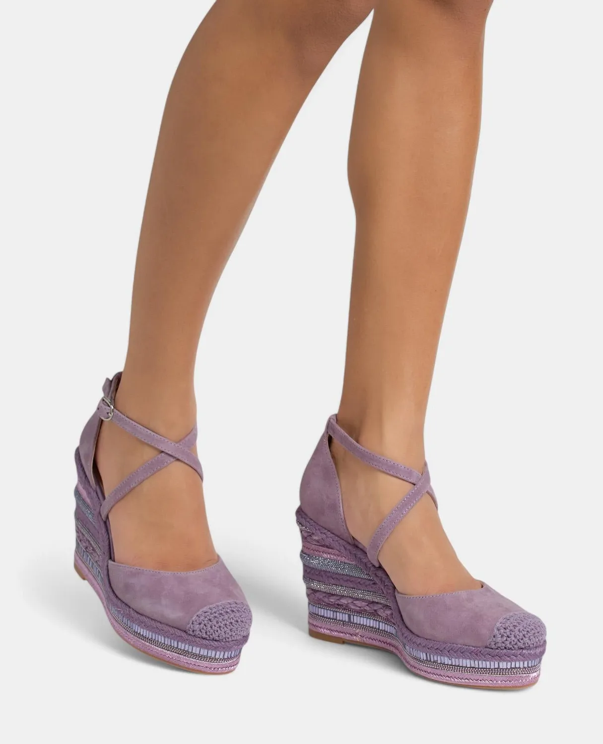 Alma en Pena V251016 compensées violet cuir talon 9,8 cm