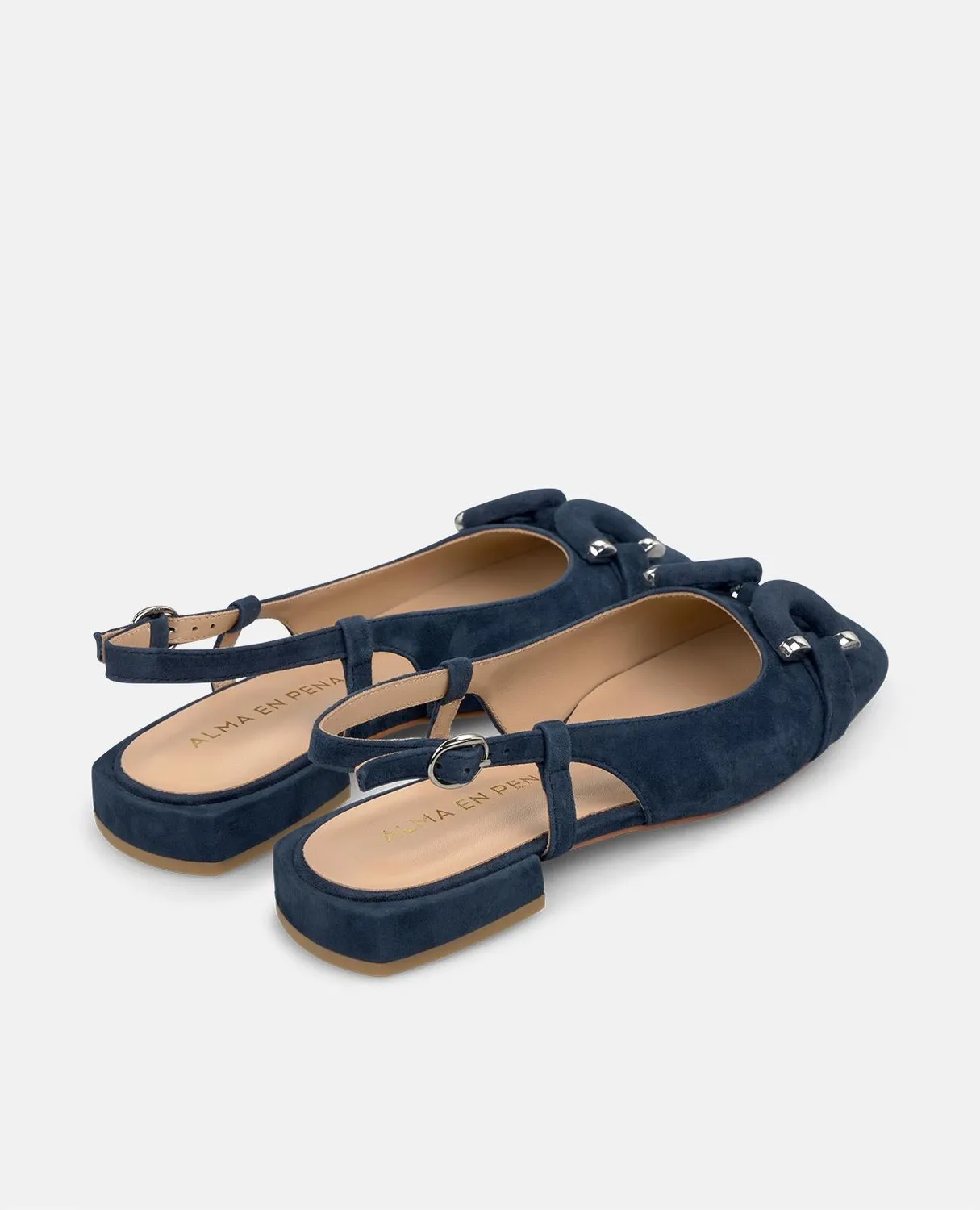 Alma en Pena V250503 ballerines bleu marine cuir 2 cm