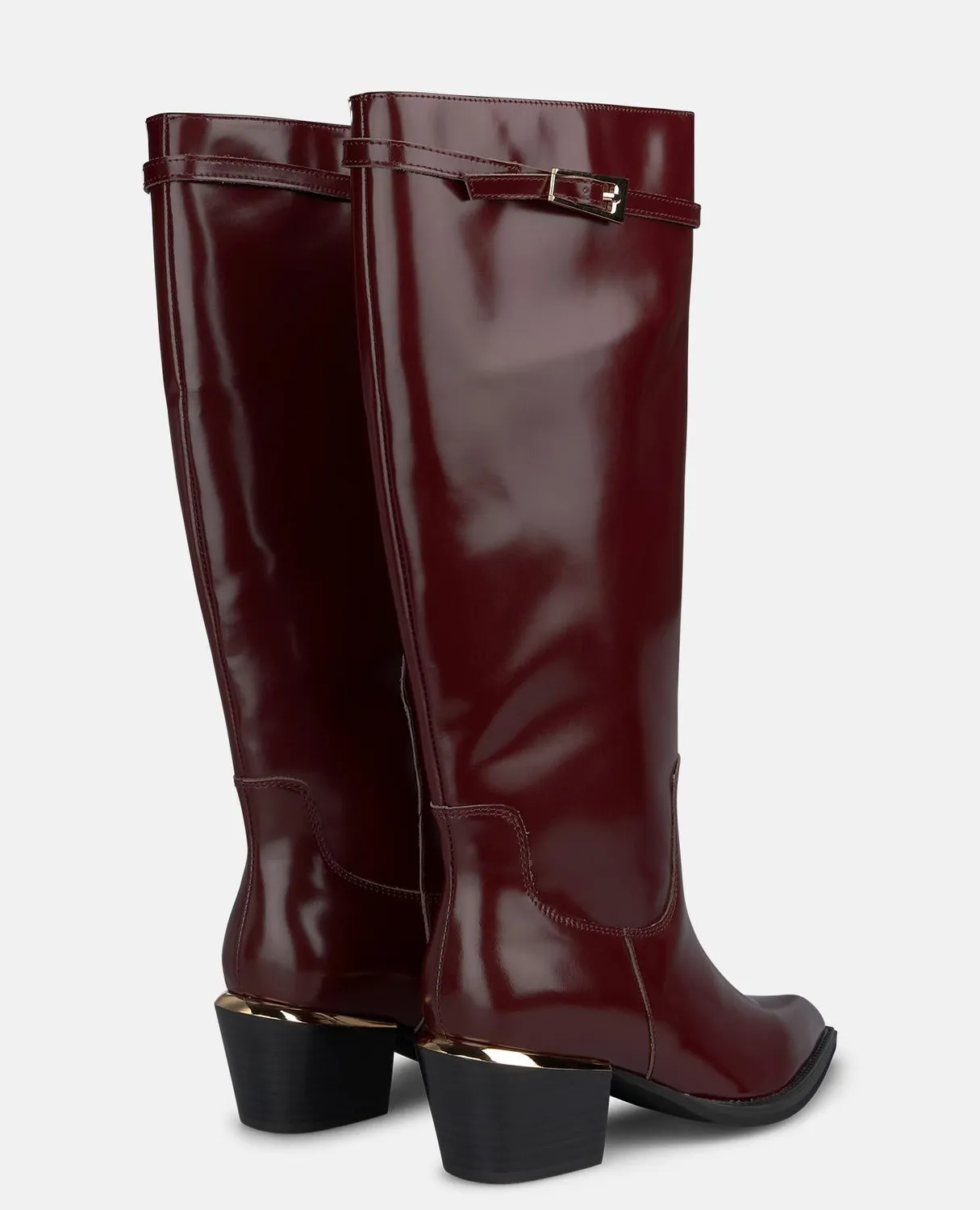 Alma en Pena I260614 bottes hautes cuir bordeaux talon 6 cm