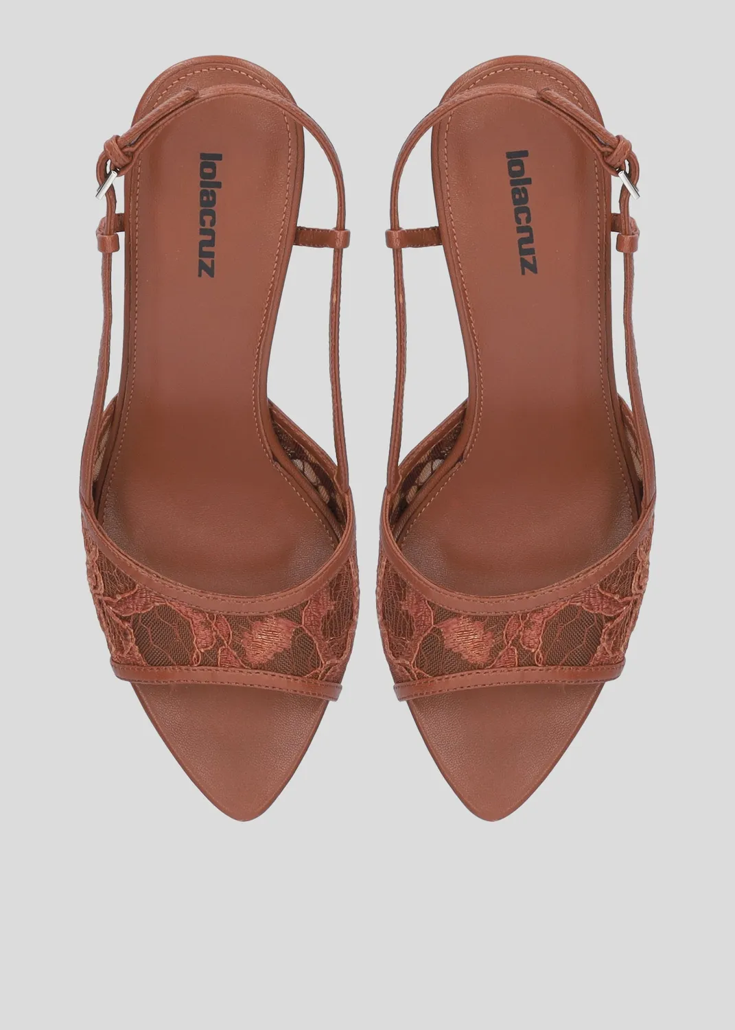 Lola Cruz Alberta 65 sandales à talon terracotta cuir