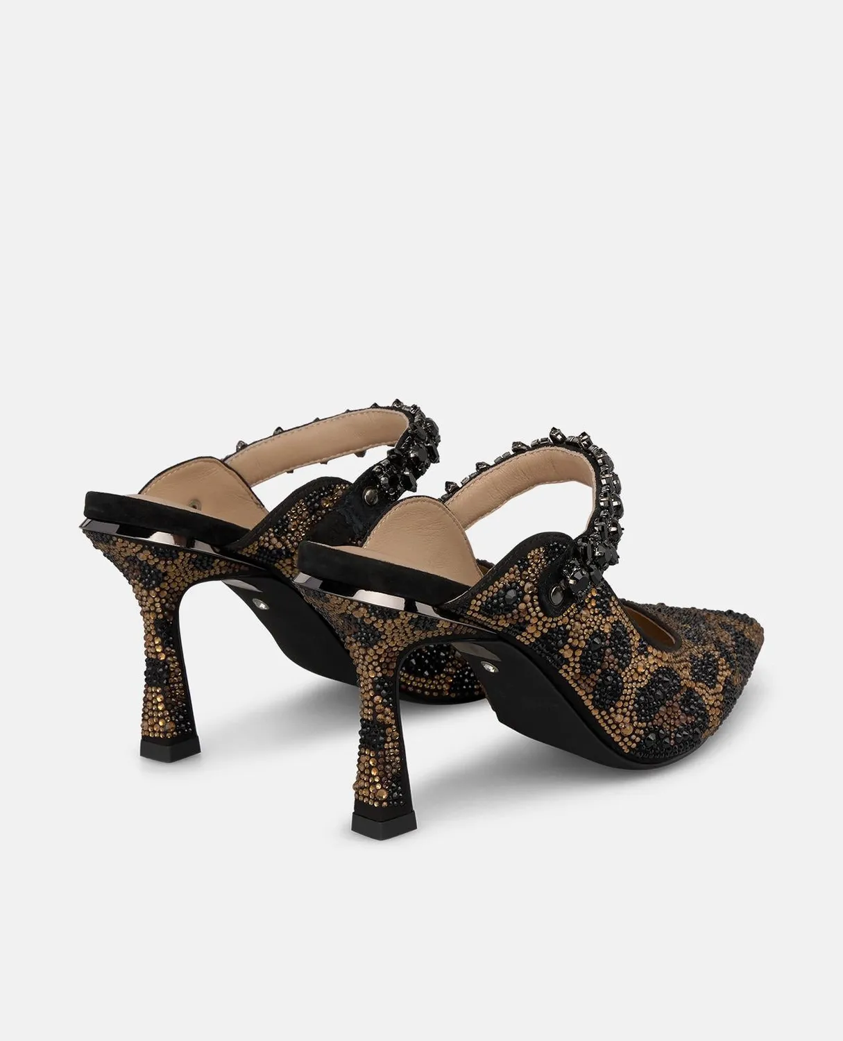 Alma en Pena I260255 mule léopard talon 9 cm strass