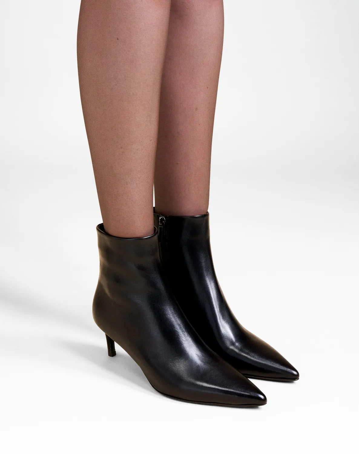 Mi/Mai Noura Low Black Calf bottines cuir talon 6cm