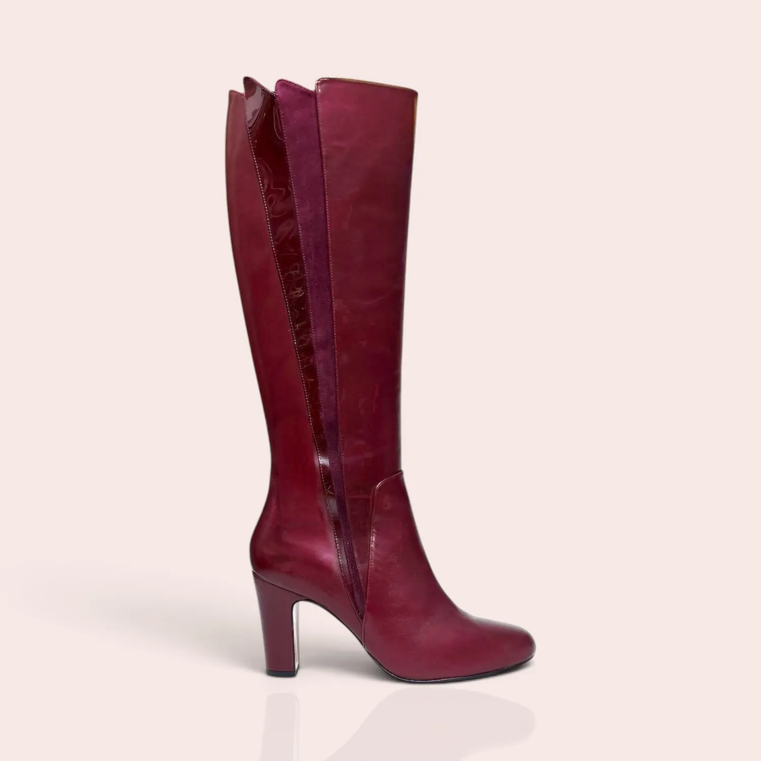 Karine Arabian Galactika bottes cuir bordeaux talon 8 cm