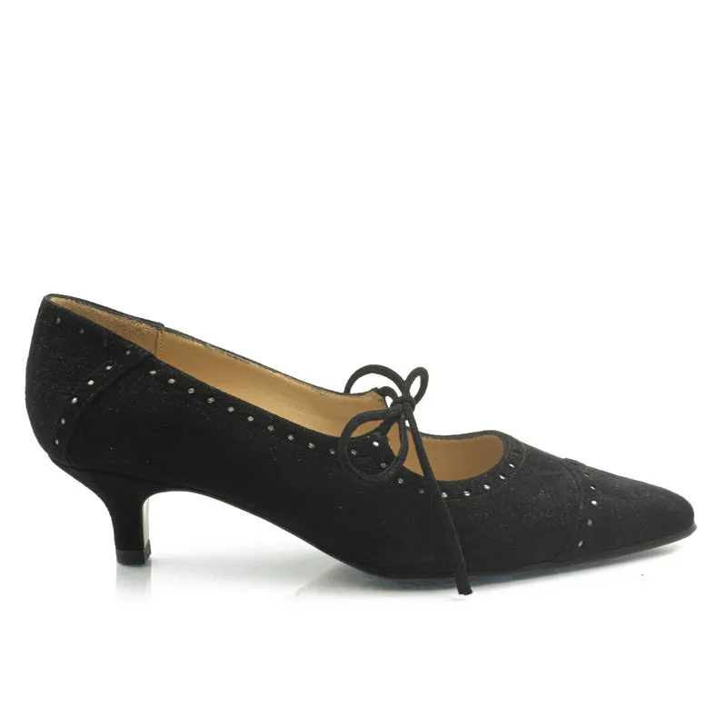 Bégum Paris Diamant escarpin chèvre velours noir