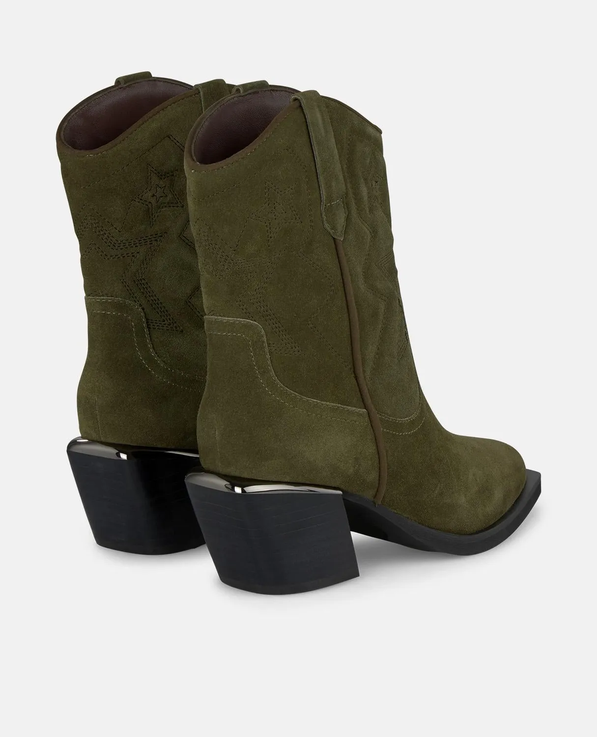 Alma en Pena I250812 bottines khaki brodées talon 7 cm