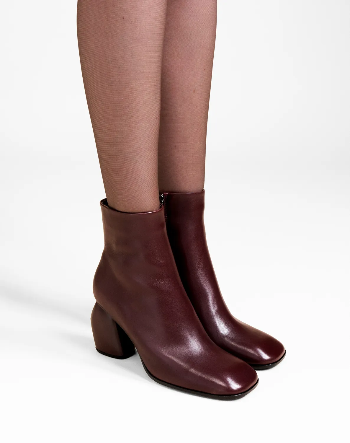 Mi/Mai Rams bottines bordeaux bout carré talon haut