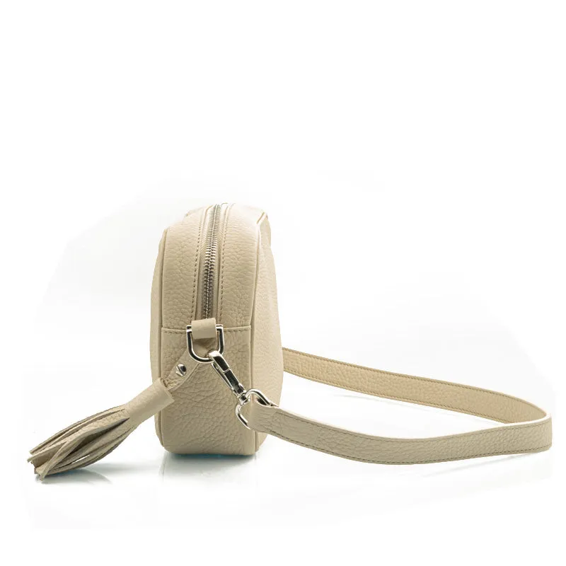 Bégum Paris Adèle sac tourterelle cuir grainé 22 cm