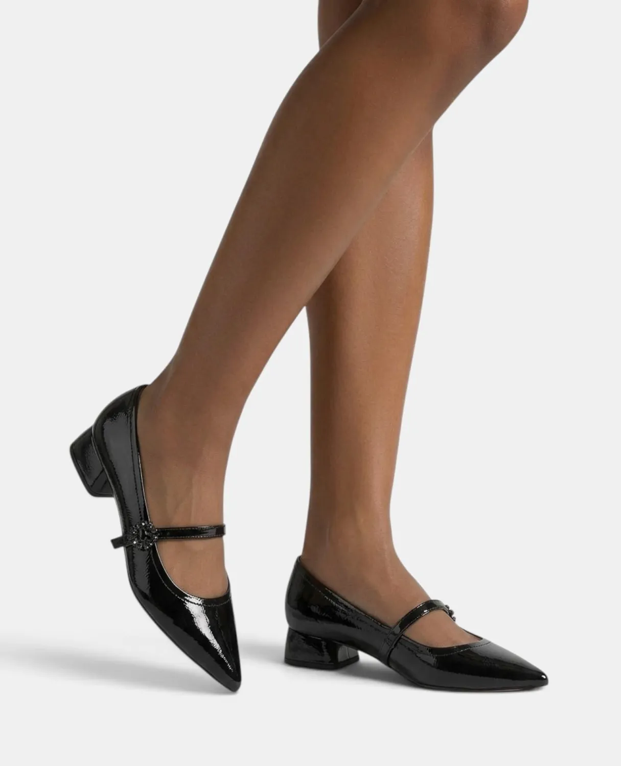 Alma en Pena I260183 ballerines noires cuir verni boucle