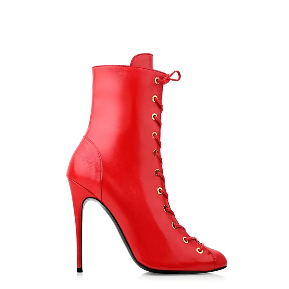 Maison Ernest Bandit Bottine 120 rouge cuir mat