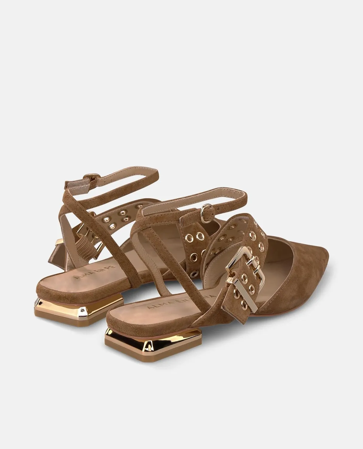Alma en Pena I260106 ballerine camel napa bride cheville
