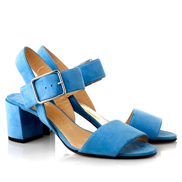 Bégum Paris Santorin sandales bleu ciel chèvre velours