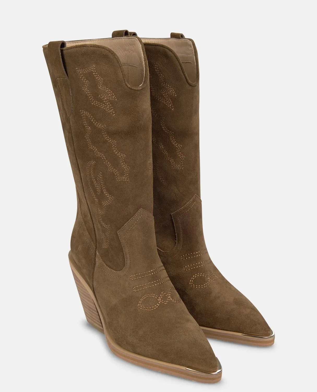 Alma en Pena V260255 Bottes cowboy cuir camel 6 cm