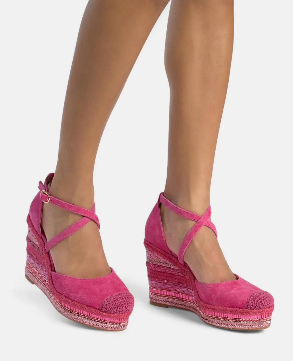 Alma en Pena V251016 compensées fuchsia cuir 9,8 cm