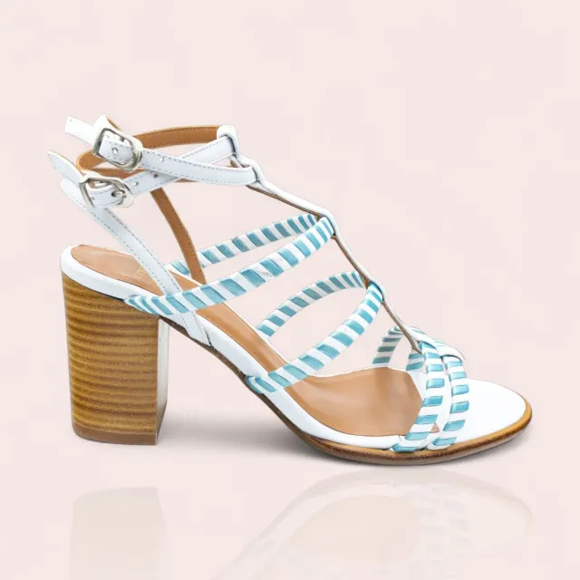 Karine Arabian Serena sandale cuir noir talon 70 mm