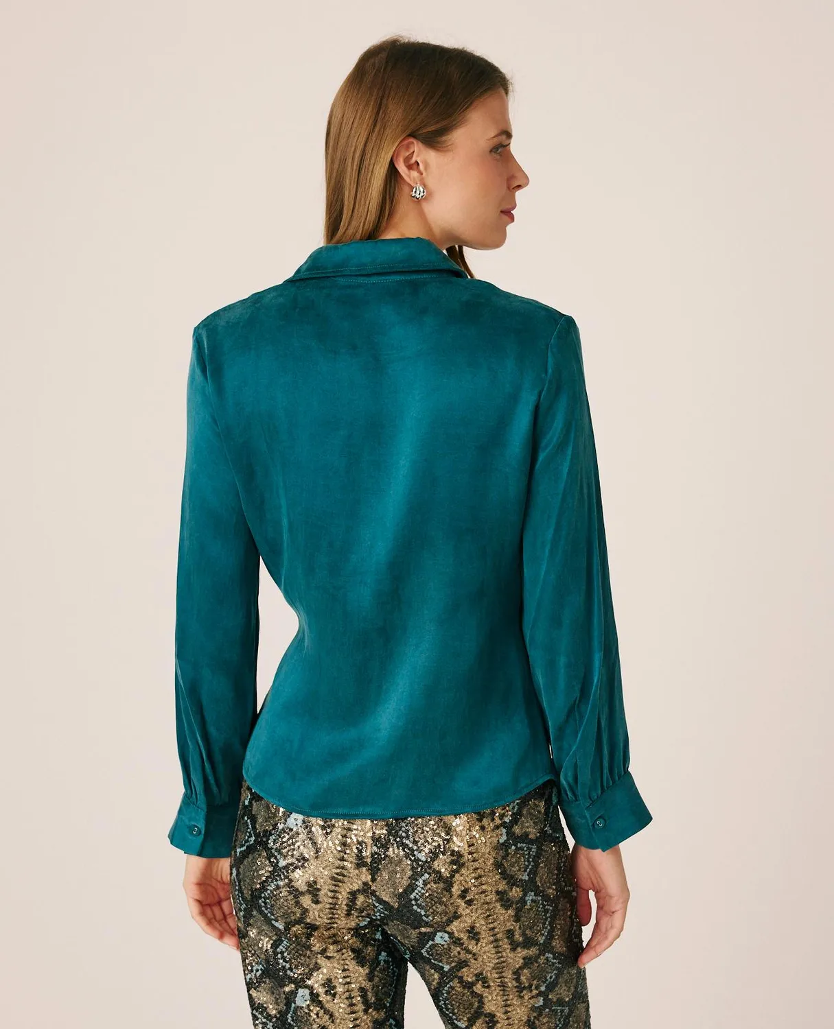 Alma en Pena I26CL0400 blouse satin océan