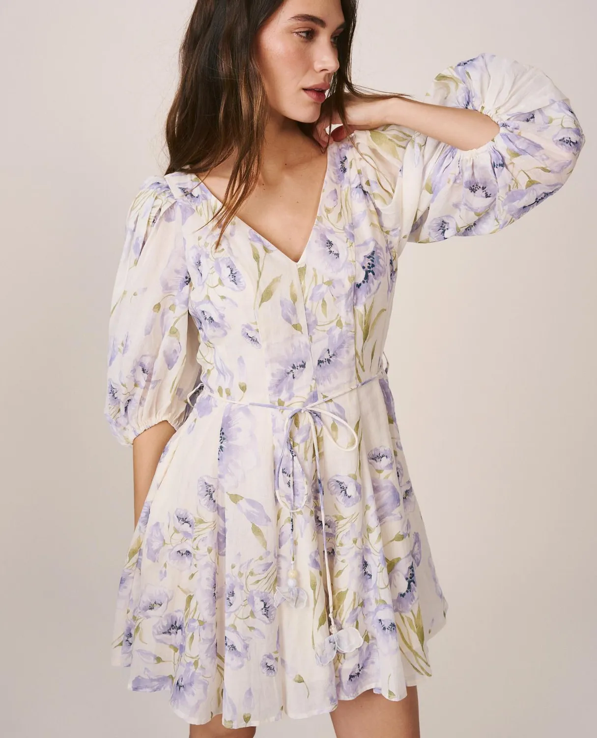 Alma en Pena V26CL0102 robe mini lavande fleurie