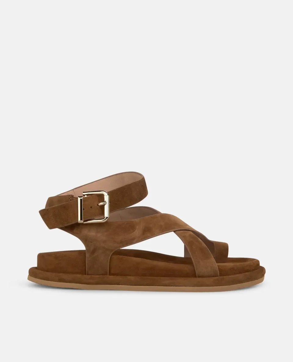 Alma en Pena V267003 sandales plates caramel cuir