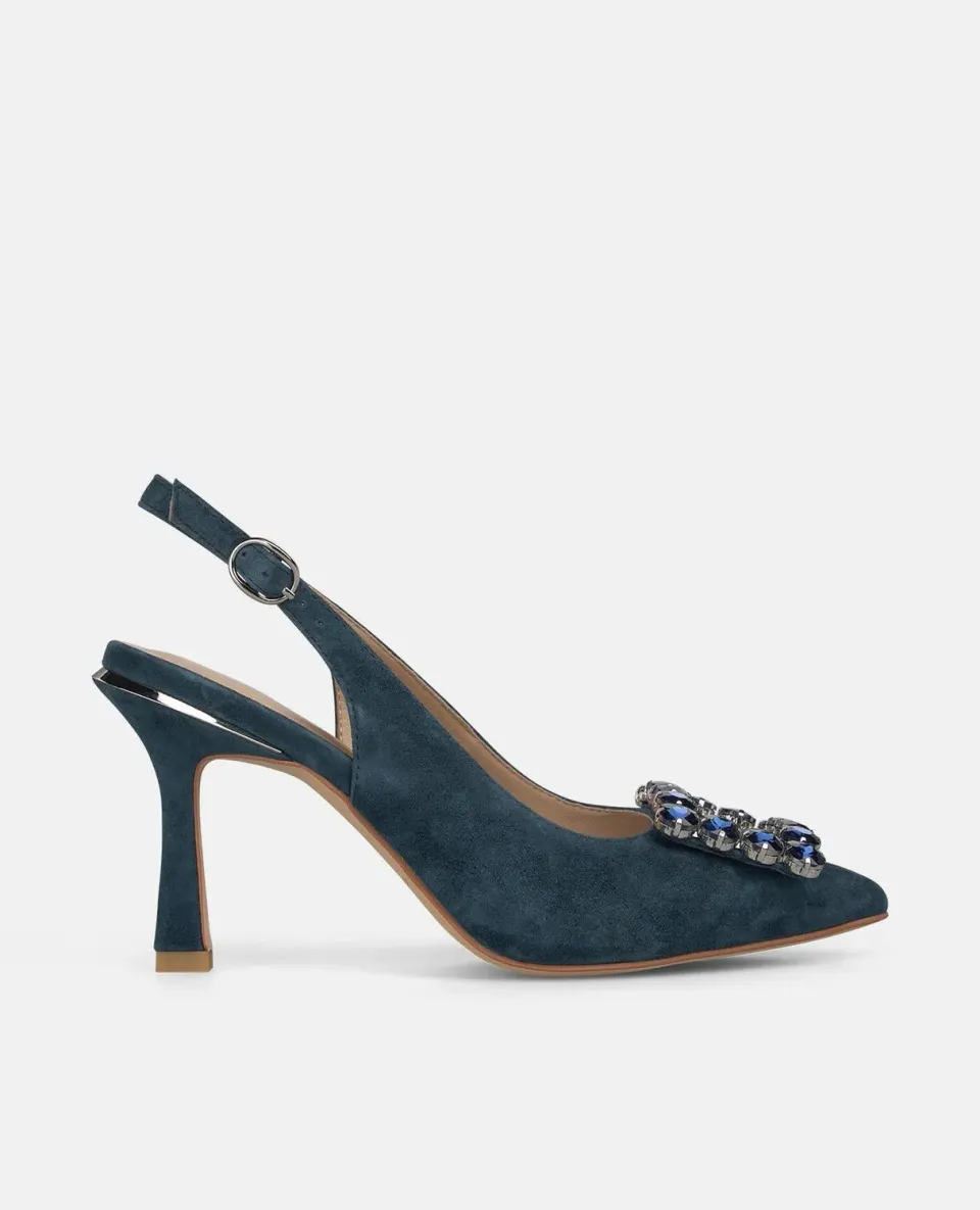 Alma en Pena V262004 escarpins bleu cuir talon 9cm