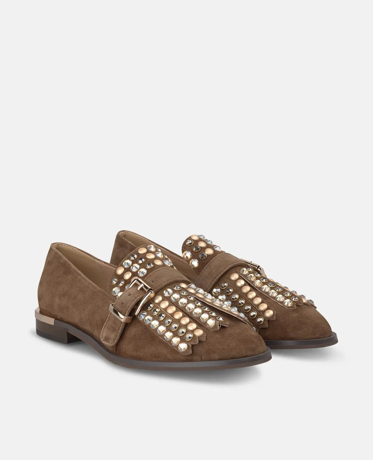 Alma en Pena I250205 mocassins marron cloutés talon 2,5 cm