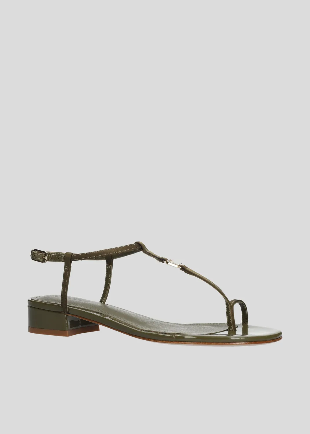 Lola Cruz June sandales plates kaki cuir plat