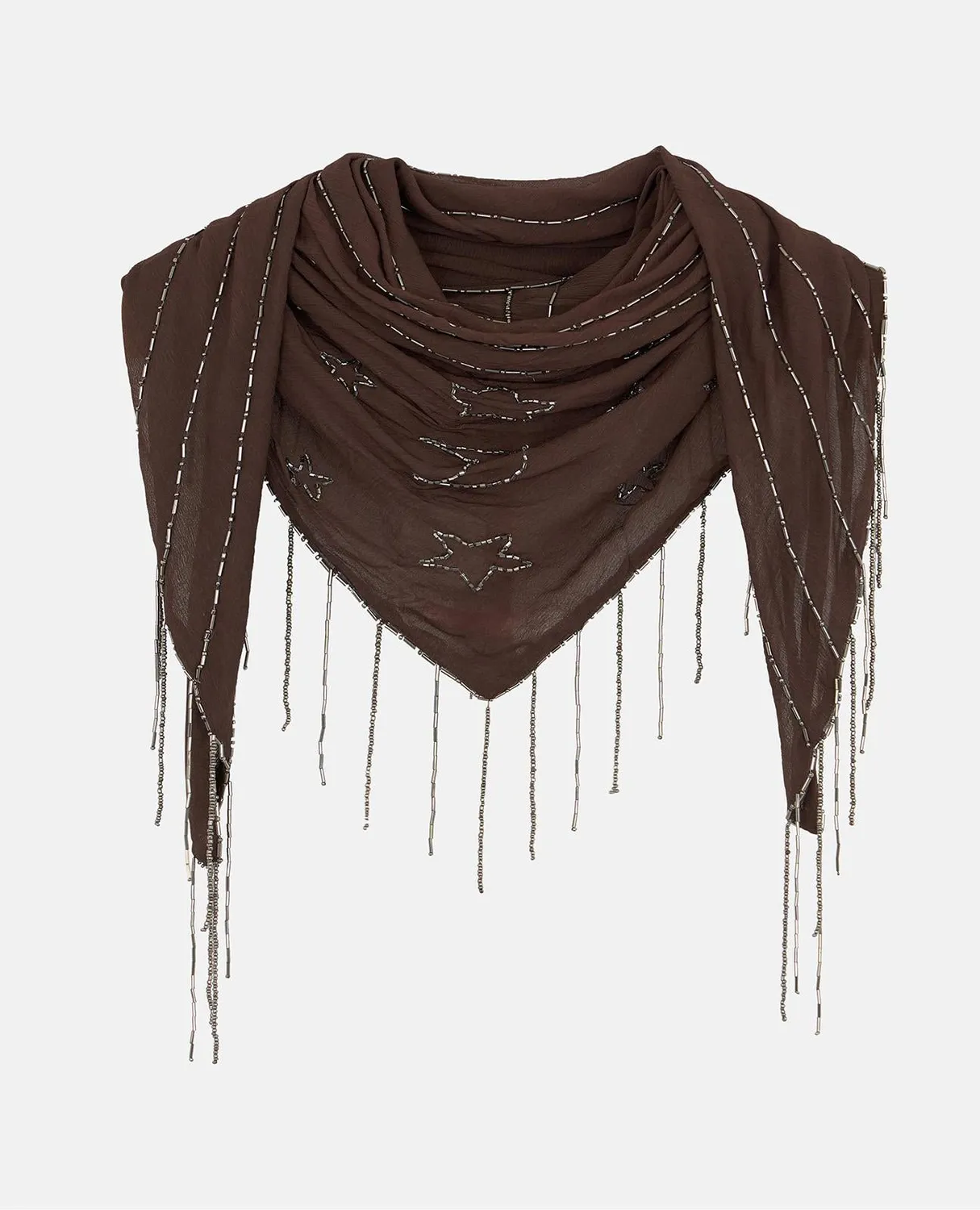 Alma en Pena I25AC104 foulard triangulaire marron