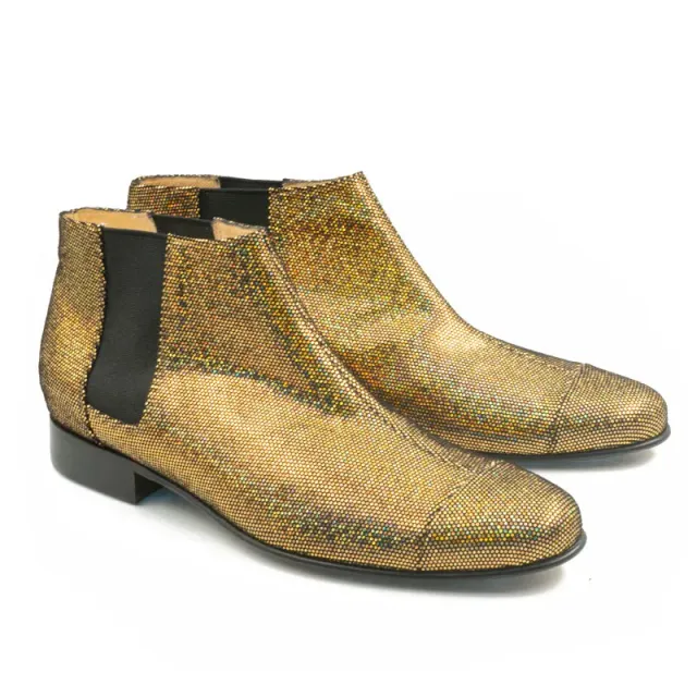 Bégum Paris Lucrèce bottines dorées cuir pailleté