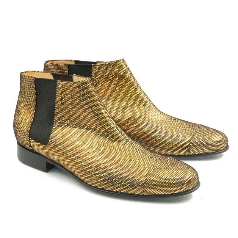 Bégum Paris Lucrèce bottines dorées cuir pailleté