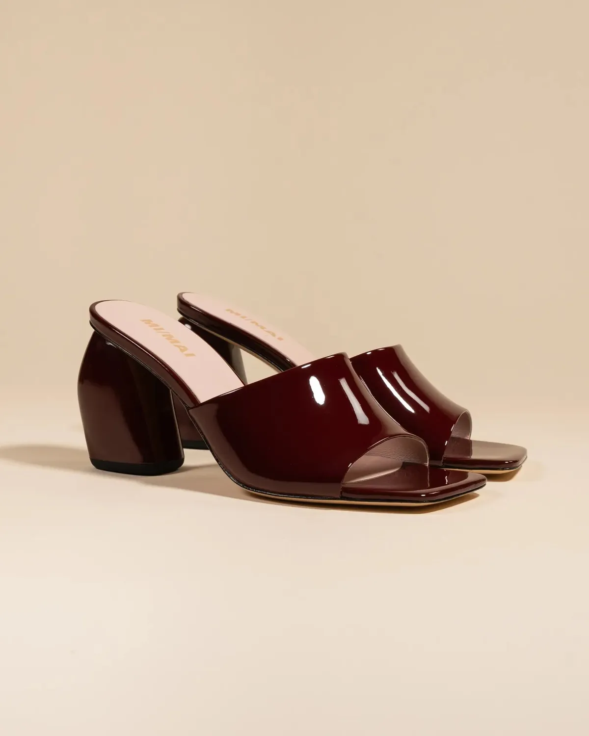 Mi/Mai Gemma High mules bordeaux verni talon 8 cm