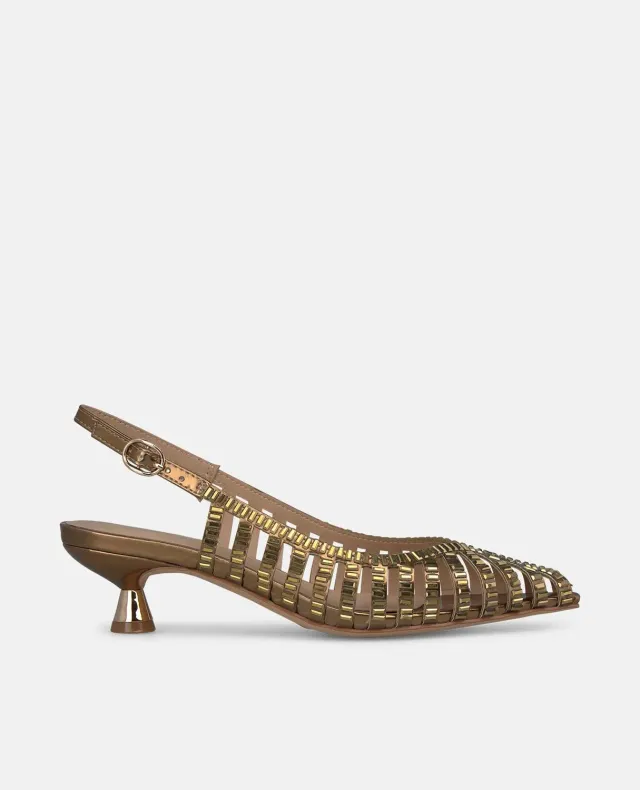 Alma en Pena V265200 escarpins bronze talon kitten