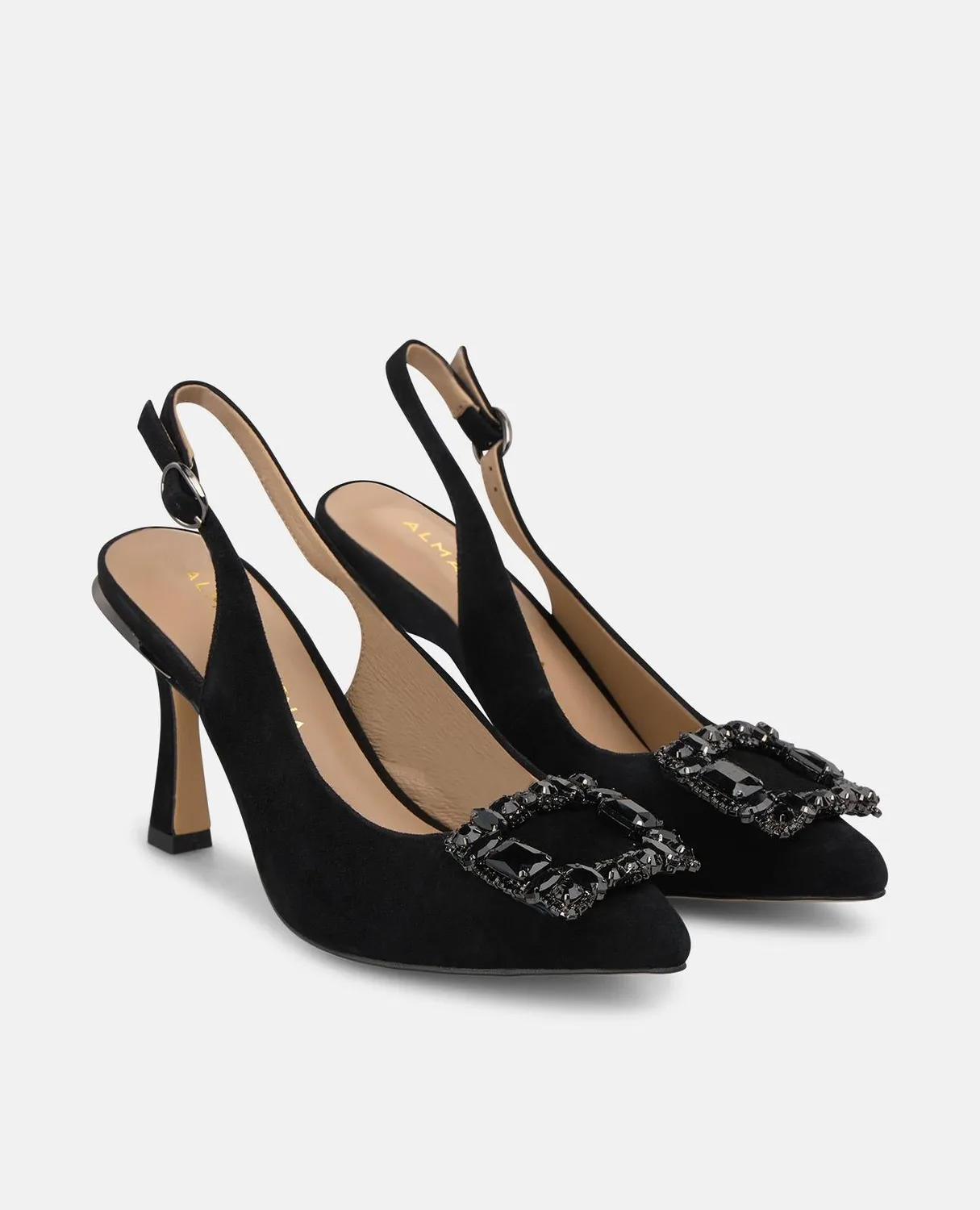 Alma en Pena V262003 escarpins noirs slingback talon fin