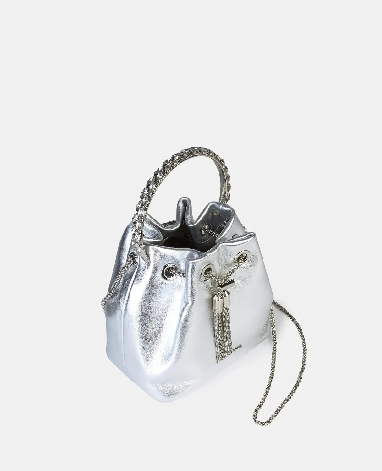 Alma en Pena BG110 sac bombonera cuir argenté