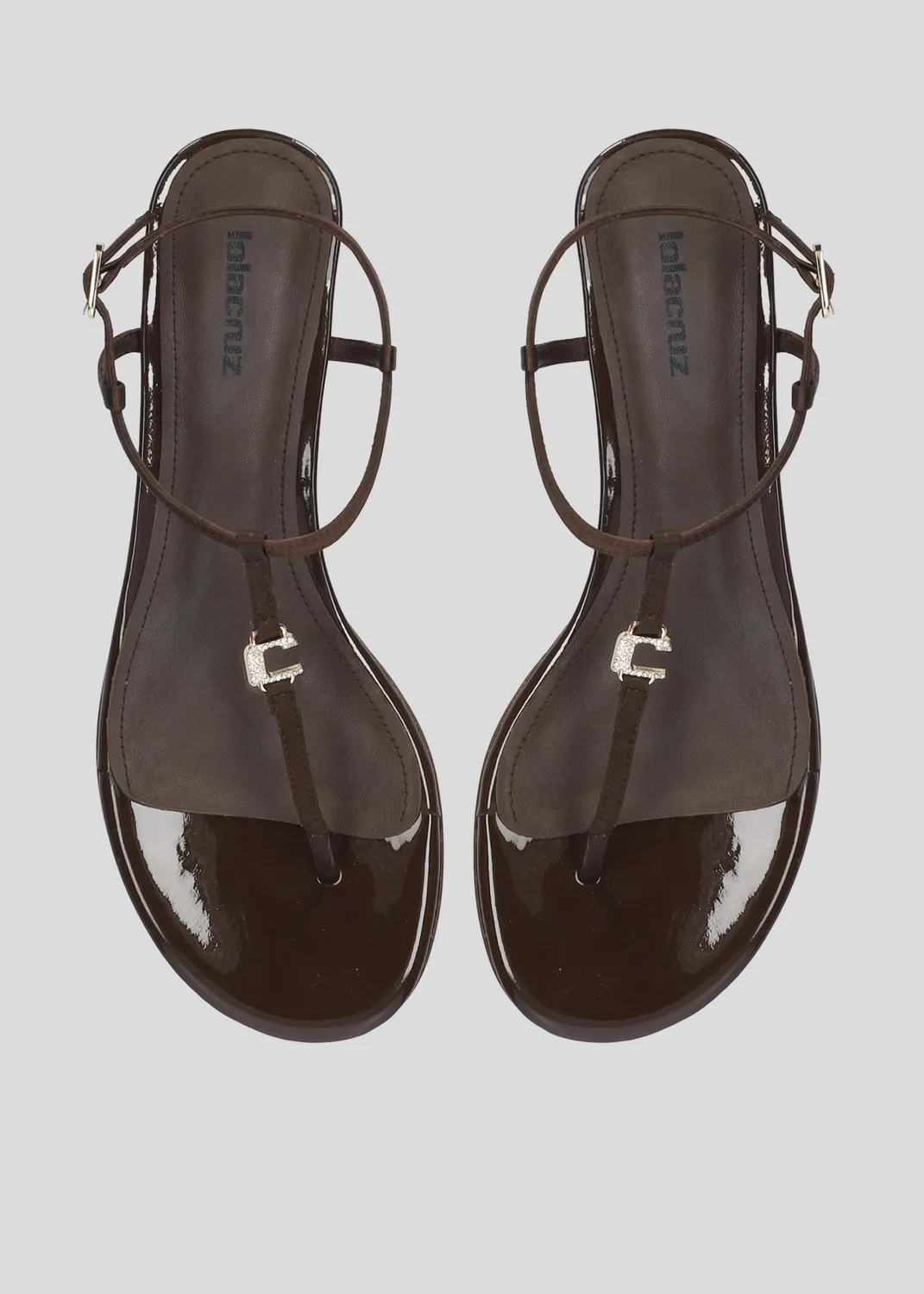 Lola Cruz June Flat sandales plates marron