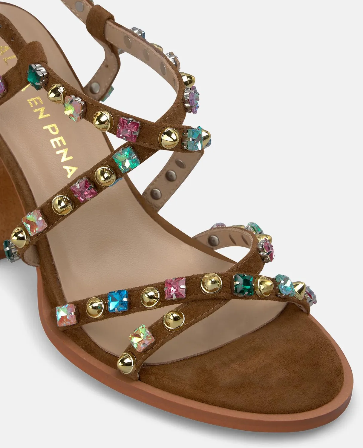 Alma en Pena V262453 sandales caramel strass talon 8 cm