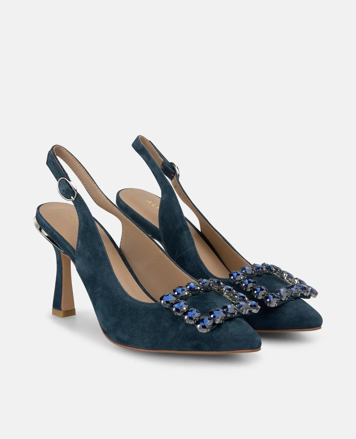 Alma en Pena V262004 escarpins bleu cuir talon 9cm