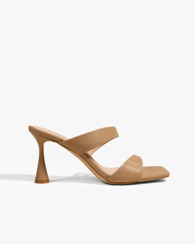 Mi/Mai Tara Nude sandales cuir beige talon haut