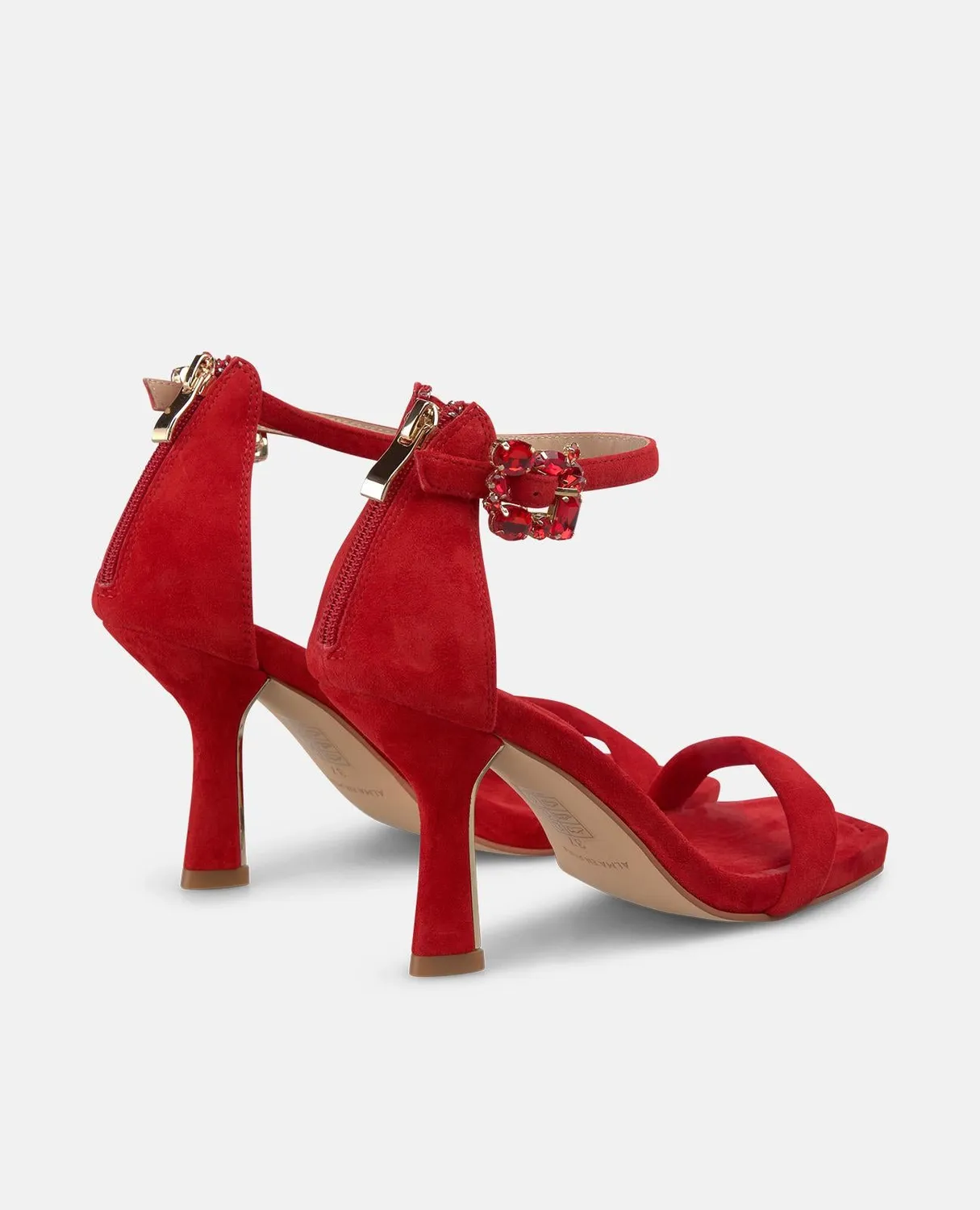 Alma en Pena V264016 sandales daim rouge talon fin 9 cm
