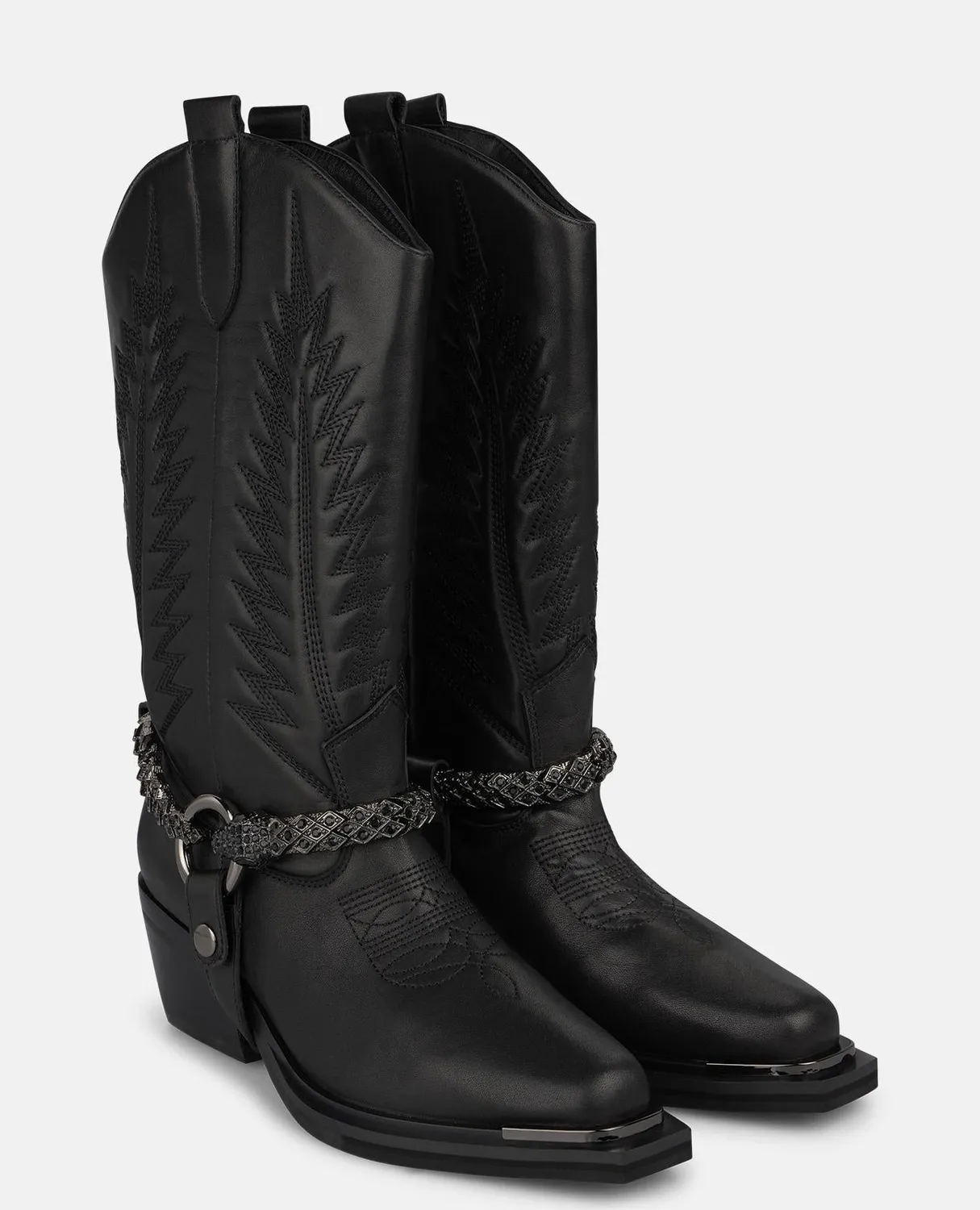 Alma en Pena I260572 bottes cowboy cuir noir talon 5,5 cm