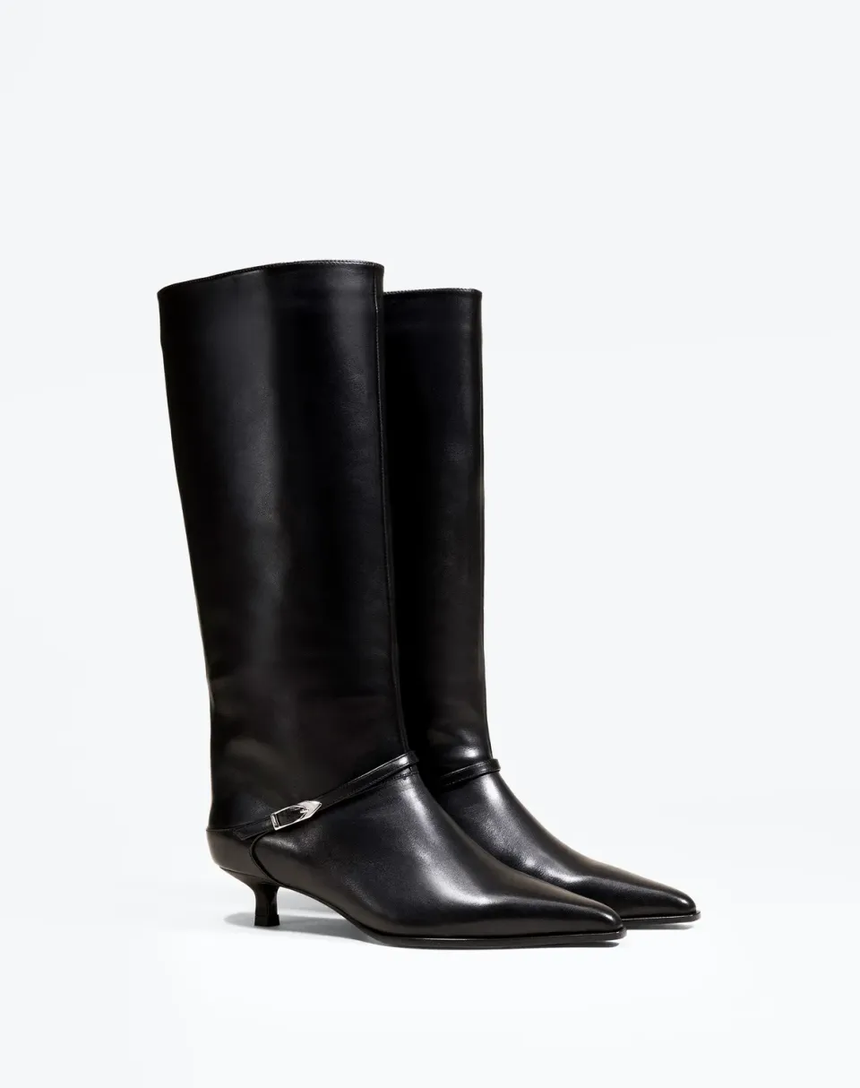 Mi/Mai Eileen Black bottes noires petit talon