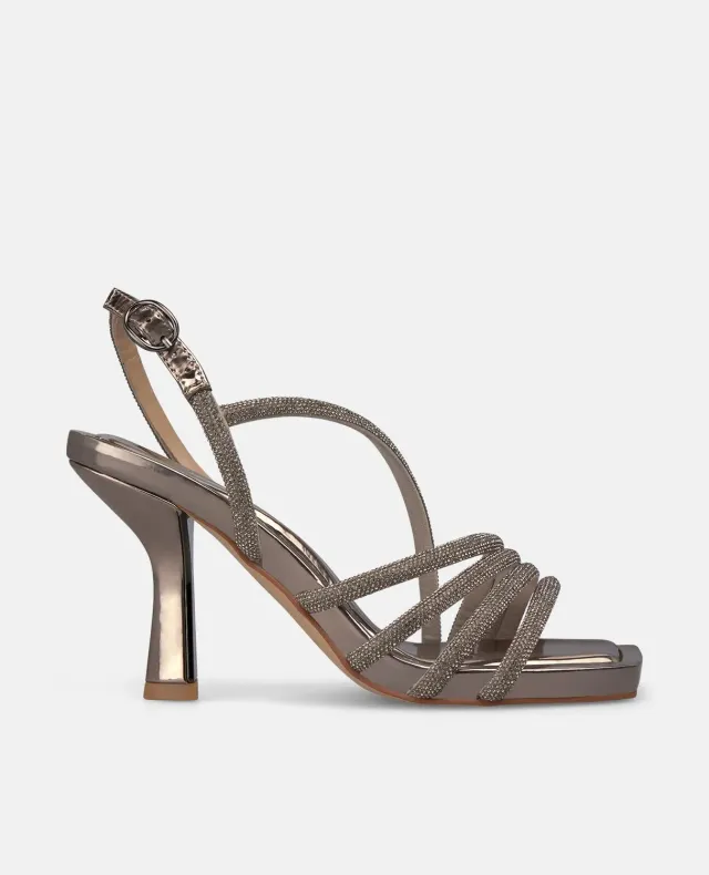 Alma en Pena I250082 sandales étain strass talon 9 cm
