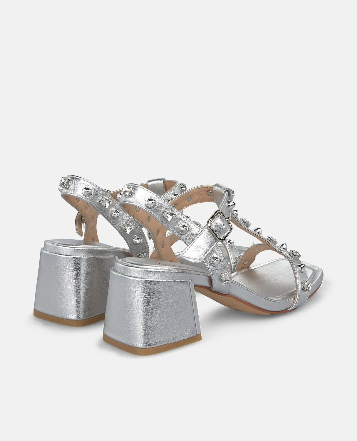 Alma en Pena V263106 sandales argent cuir talon 6 cm
