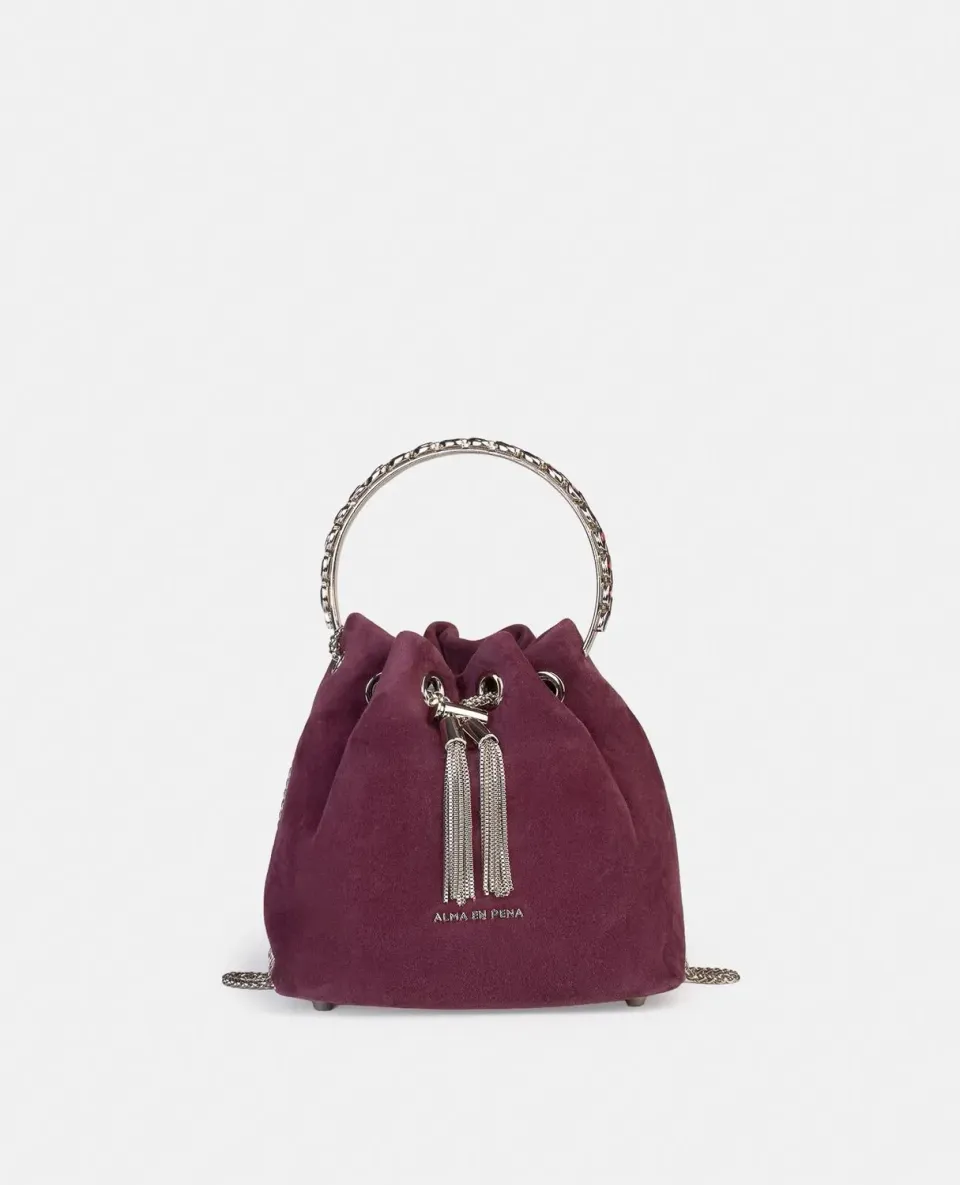 Alma en Pena BG110 sac seau cuir bordeaux fête