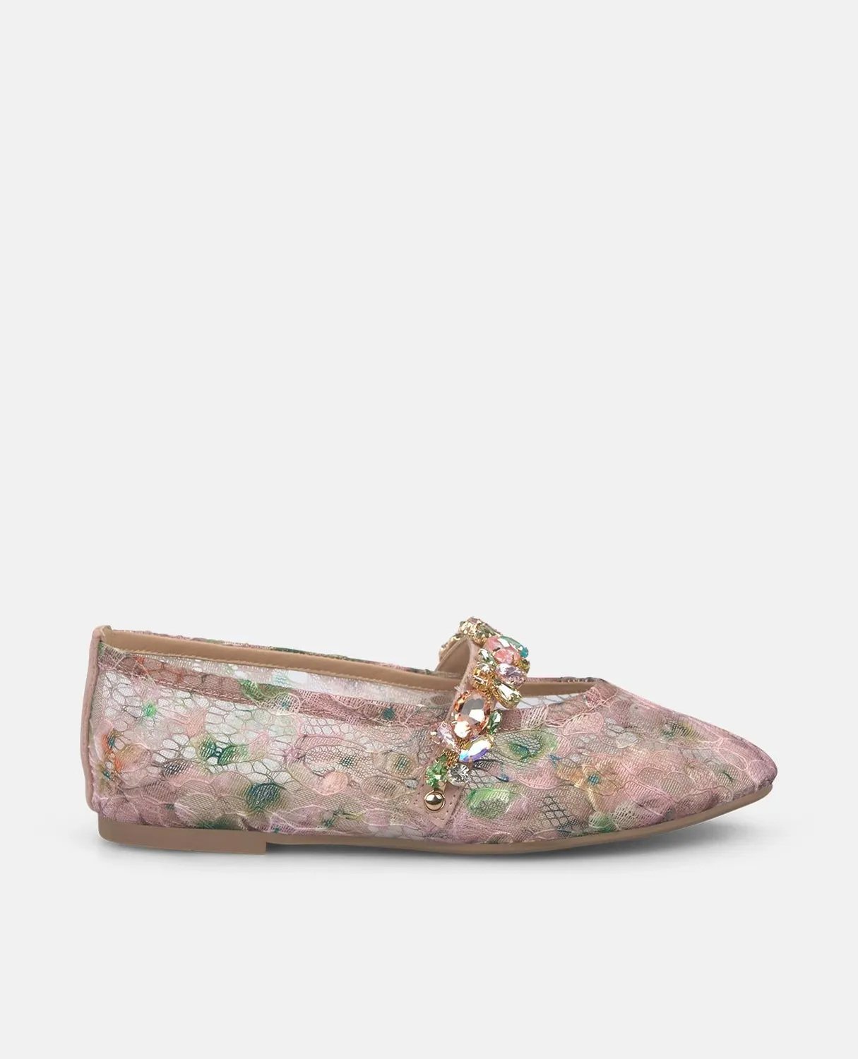 Alma en Pena V261206 ballerines textile rose bijou