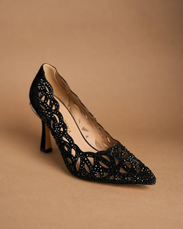 Alma en Pena I260245 escarpins noir ajouré talon 8 cm